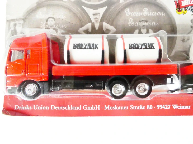 H0 GRELL Nákladní automobil MAN valník s přívěsem Pivovar Březňák s nákladem sudů NOVÉ orig. zabalené