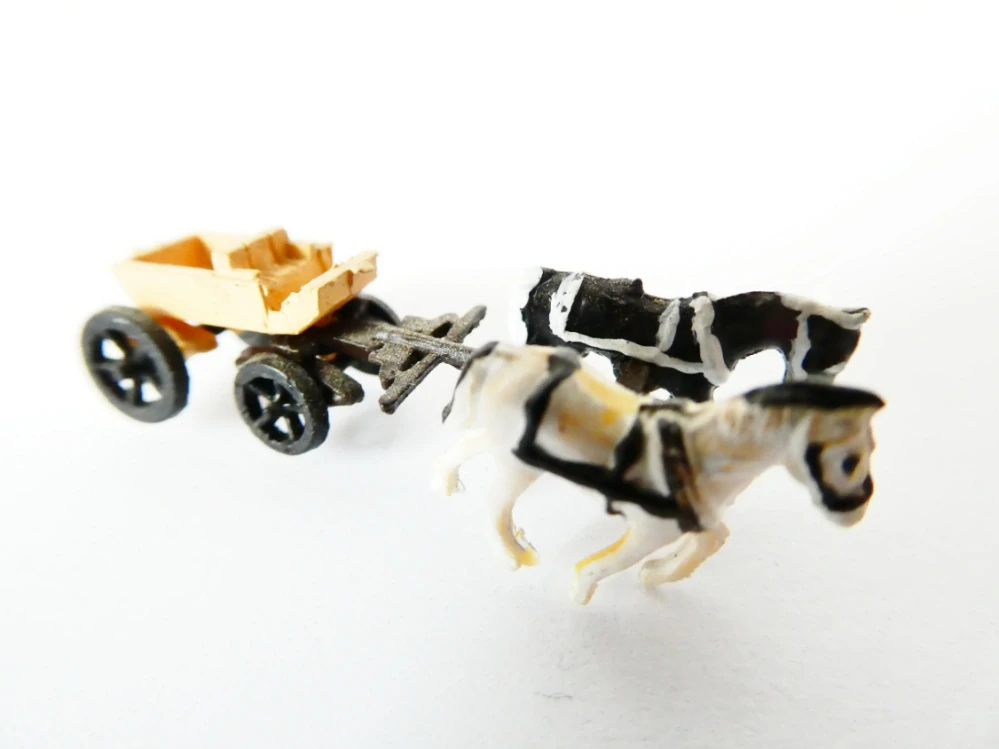N Figurky Koňské spřežení s kočárem
