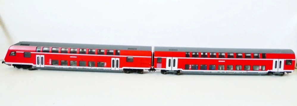H0 TILLIG Dva spojené patrové vozy 1. a 1.+2.tř. RE KASSEL HBF DB OSVĚTLENÉ (spojené kablíkem) TOP STAV 
