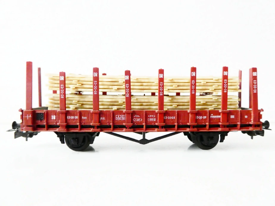 H0 PIKO Nákladní vůz klanicový 63-30-08 Roo DR s nákladem dřeva PĚKNÝ STAV