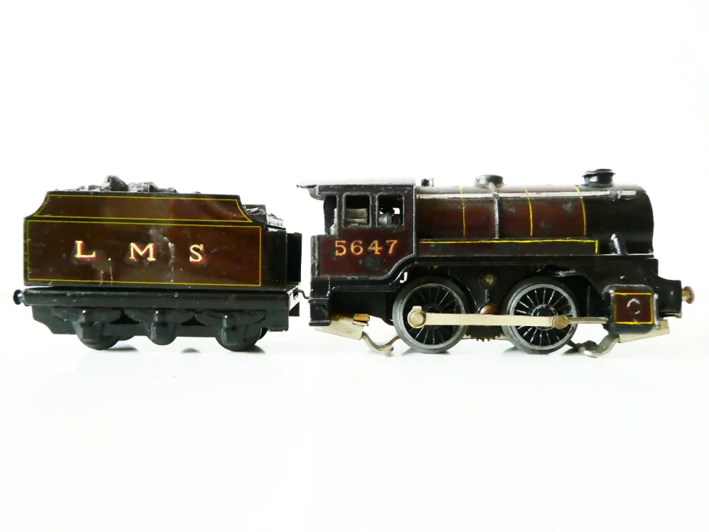 H0 TRIX TTR Parní lokomotiva hnědá 5647 LMS s tendrem celokovová ANTIK PĚKNÝ STAV
