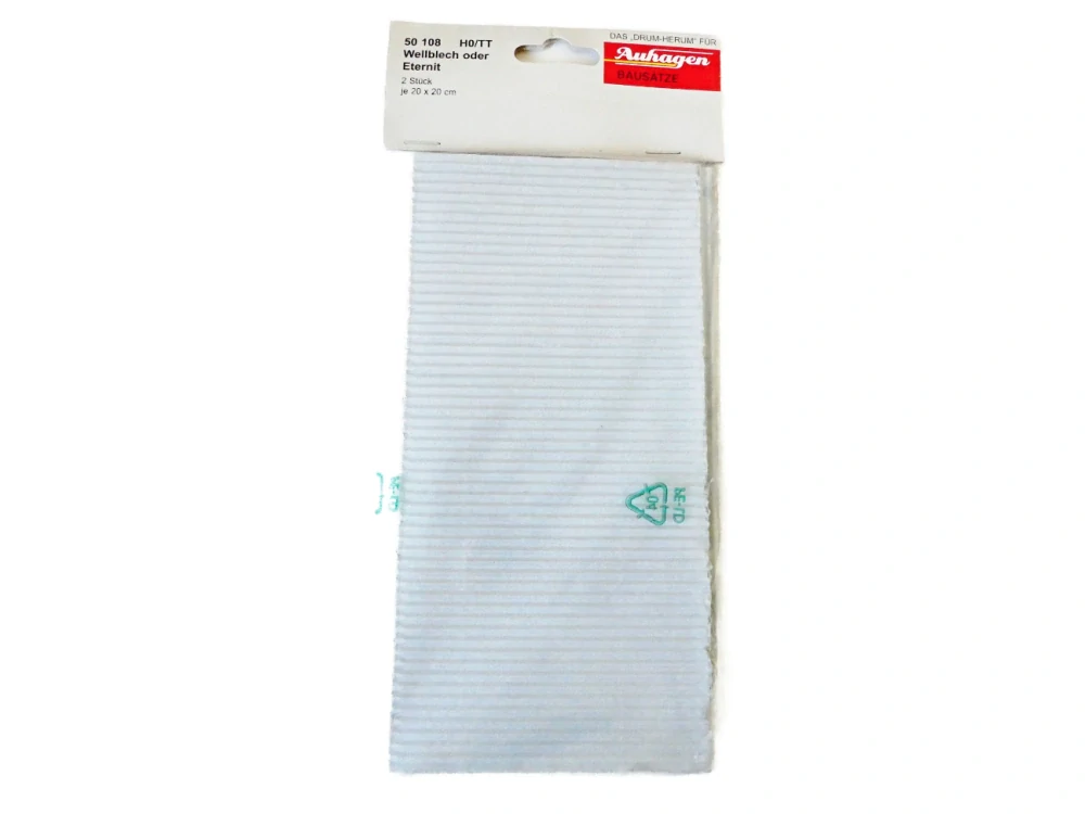 H0/TT Auhagen 50108 Stavební doplňky - Imitace vlnitého plechu 2 ks 20 x 20 cm NOVÉ orig. zabalené
