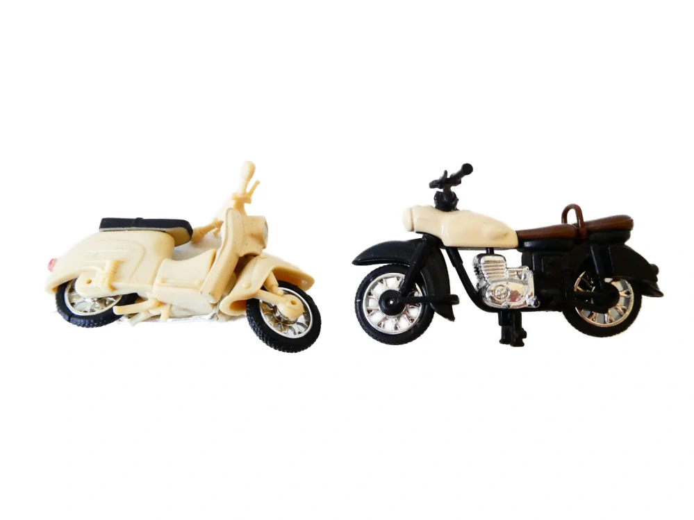 H0 SET 2 ks Motocykl a skůtr (délka 6 a 5,5 cm)