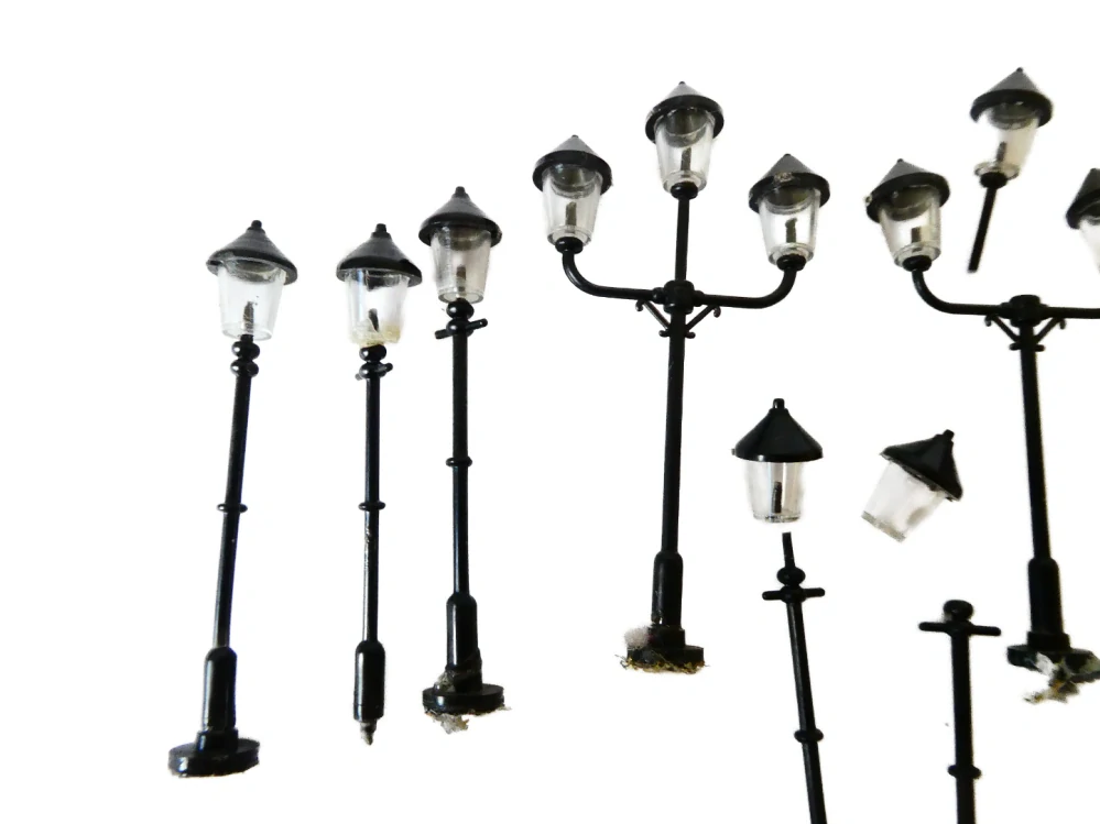H0/TT SET 12 ks Parková lampa 6,5 cm (neelektrická)
