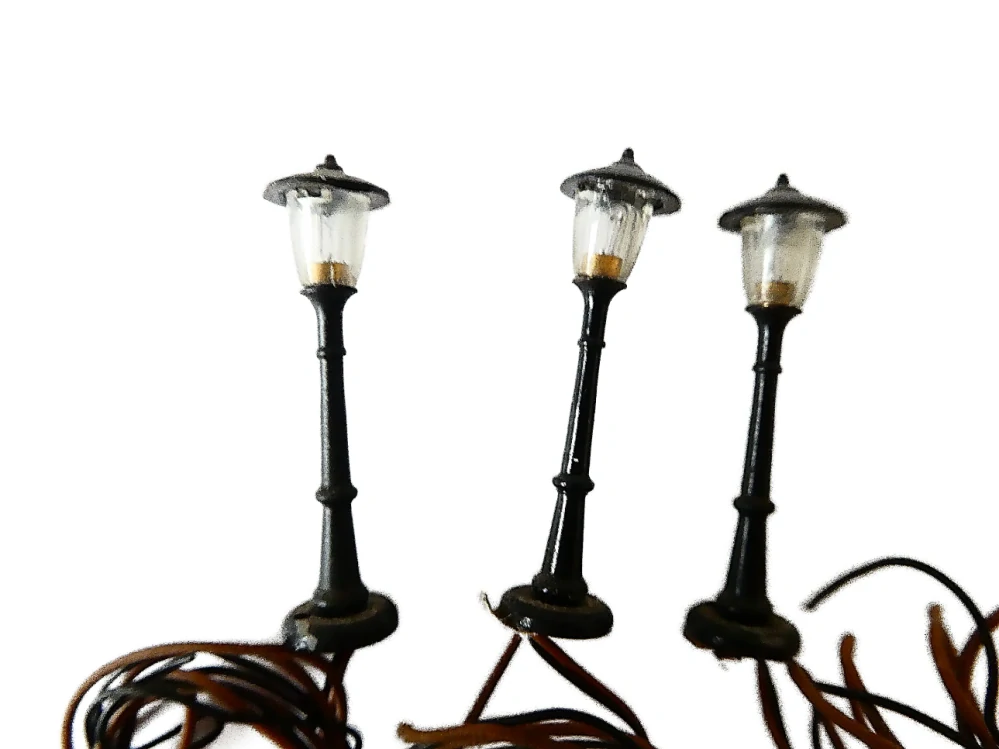 N Brawa SET 3 ks Lampa - Lucerna parková 3,3 cm PĚKNÝ STAV