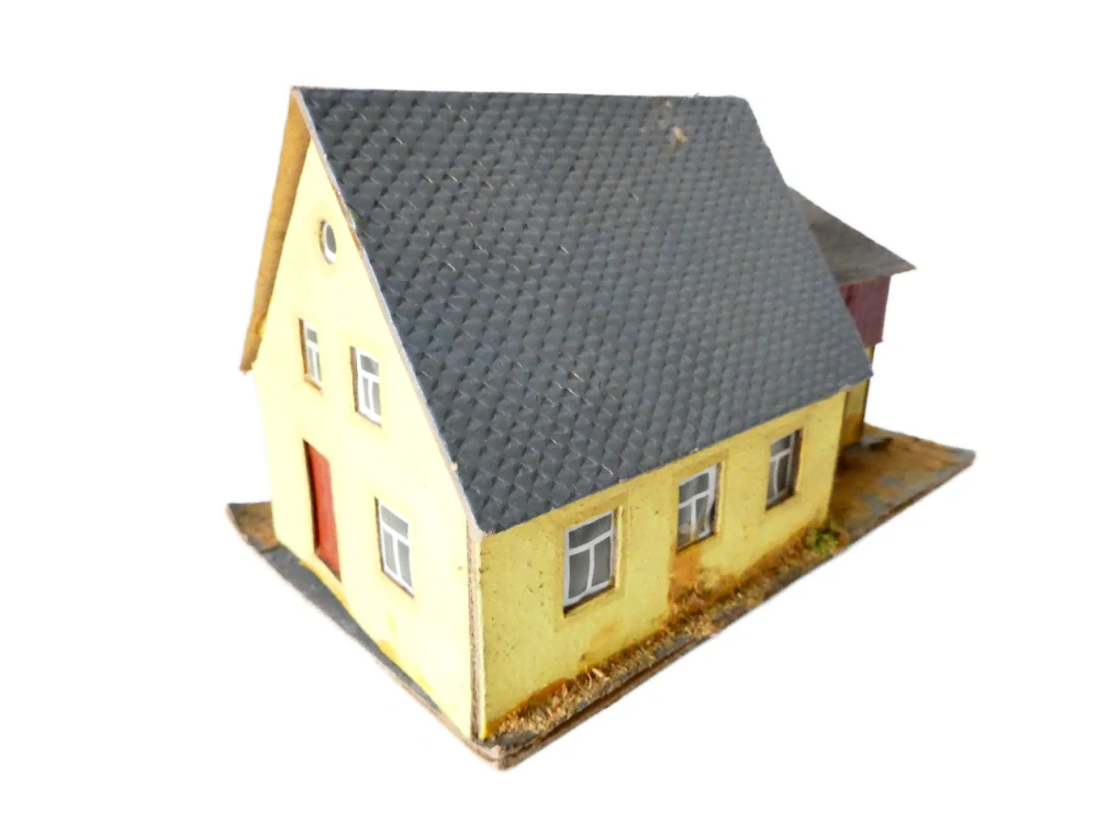 H0 Kartonový model domu s přístavkem s truhlářstvím