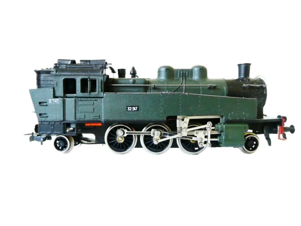 H0 PIKO Parní lokomotiva BR 32 917.ETAT SNCF zelená PĚKNÝ STAV (JEDE, ale vrže, nutno promazat) v krabičce