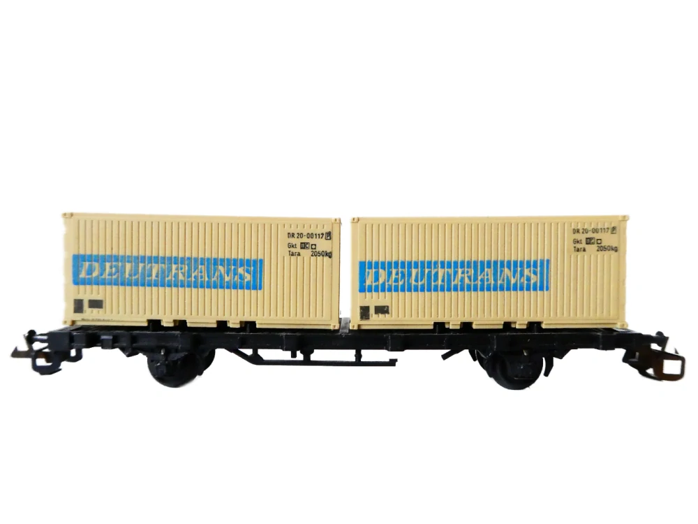 TT ZEUKE Plošinový vůz s kontejnery DEUTRANS s magnety
