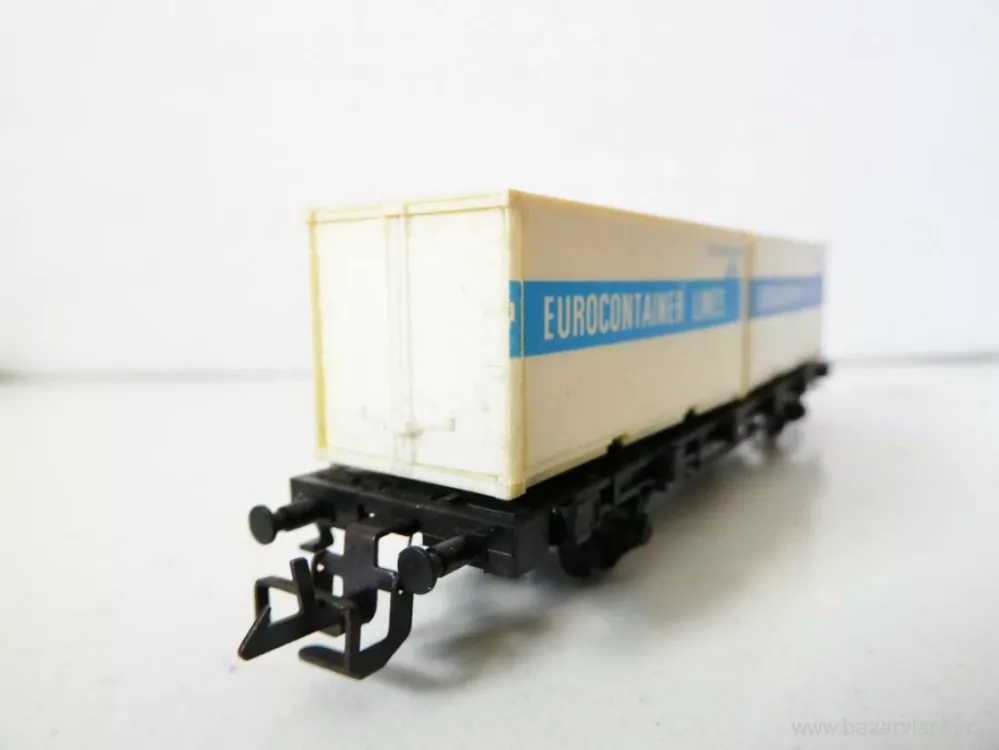 TT ZEUKE Plošinový vůz s kontejnery EUROCONTAINER LINES TOP STAV NEPOUŽITÝ V KRABIČCE