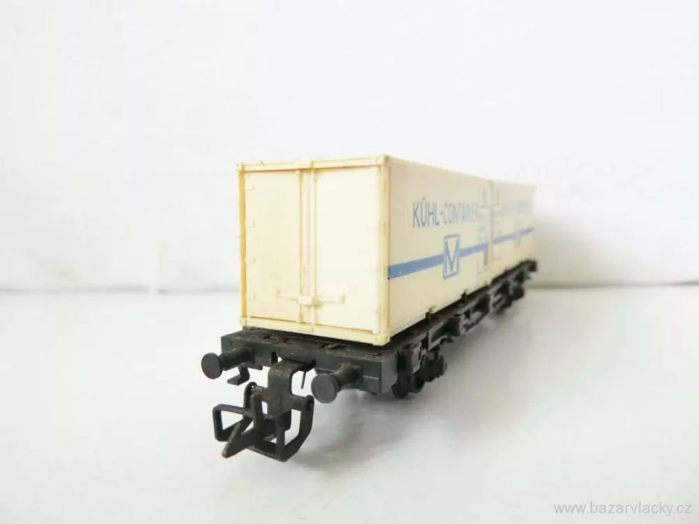 TT ZEUKE Plošinový vůz s kontejnery KÜHL-CONTAINER M s magnety PĚKNÝ STAV