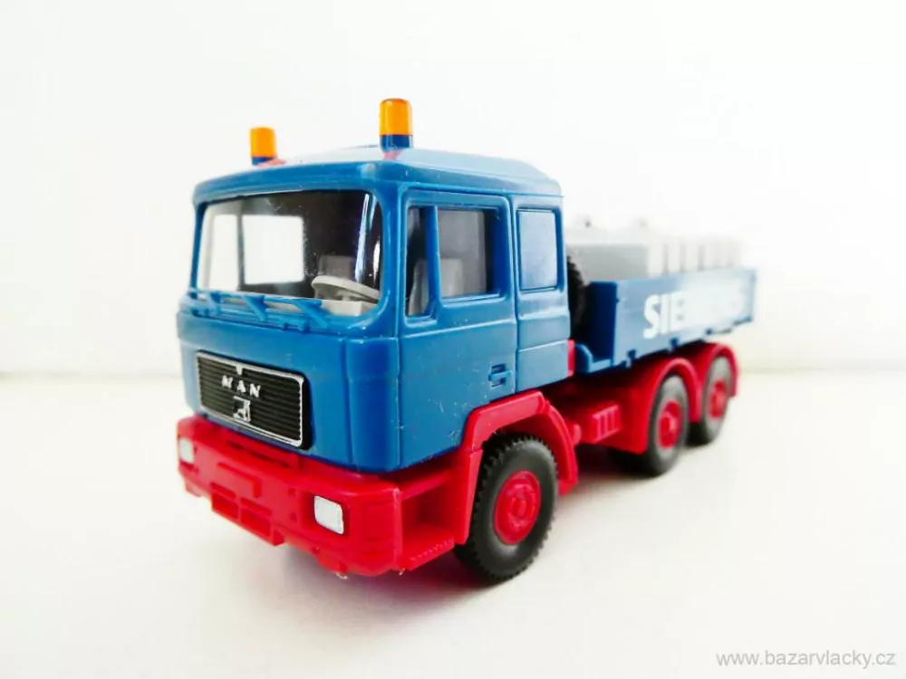 H0 WIKING Nákladní automobil MAN - Servisní vozidlo valník SIEMENS s nákladem TOP STAV