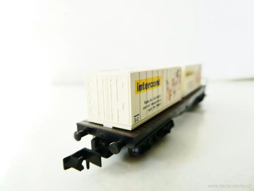 N ARNOLD 4958 Plošinový vůz s kontejnery intercont 31 81 455 9 018-4 ÖBB TOP STAV NEPOUŽITÝ v krabičce