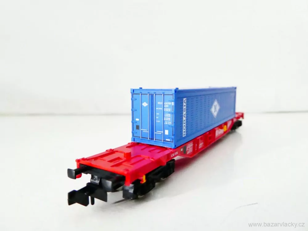 N FLEISCHMANN 8249 K Plošinový kontejnerový vůz Cargo 31 80 455 6 111-1 s kontejnerem NORASIA DB AG TOP STAV NEPOUŽITÝ v krabičce