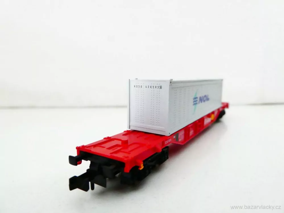 N FLEISCHMANN 8248 K Plošinový kontejnerový vůz Cargo 31 80 455 6 107-9 s kontejnerem NOL DB AG TOP STAV NEPOUŽITÝ v krabičce