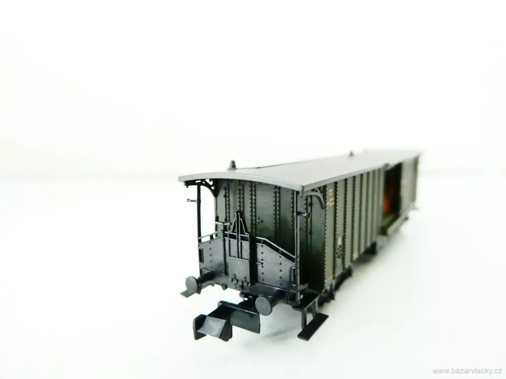 N BRAWA 1873 RARITA!!! Zavazadlový vůz "Amerikaner" Typ PPi 41 s posuvnými vraty a nákladem dřeva a plynových bomb Stuttgart DRG TOP STAV NEPOUŽITÝ v krabičce