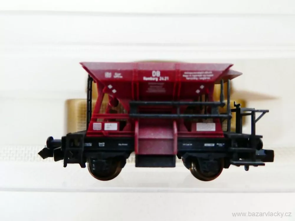 N FLEISCHMANN 84 8228 SET 2x vůz - Samovýsypný štěrkový vůz s nákladem štěrku Schotterwagen 2421 Hamburg, 2438 Hamburg DB TOP STAV NEPOUŽITÉ v krabičce
