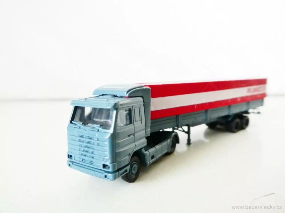 N ROCO 1872 Nákladní automobil SCANIA s plachtovým návěsem PLANZER TOP STAV NEPOUŽITÝ v krabičce
