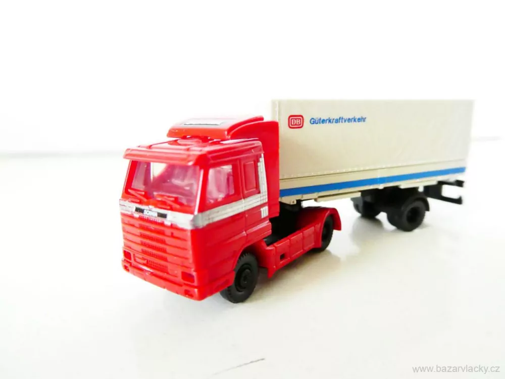 N ROCO 1856 Nákladní automobil SCANIA s plachtovým návěsem DB Güterkfarftverkehr TOP STAV NEPOUŽITÝ v krabičce