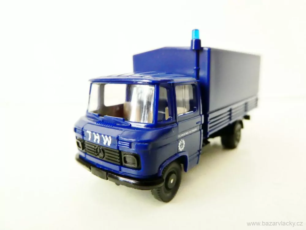 H0 Wiking 69518 Nákladní vůz Mercedes Benz L 408 valník plachta THW NOVÉ V KRABIČCE