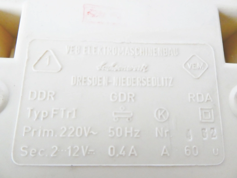 Regulační transformátor ( trafo ) Typ FTrI (VEB Elektromachinenbau)