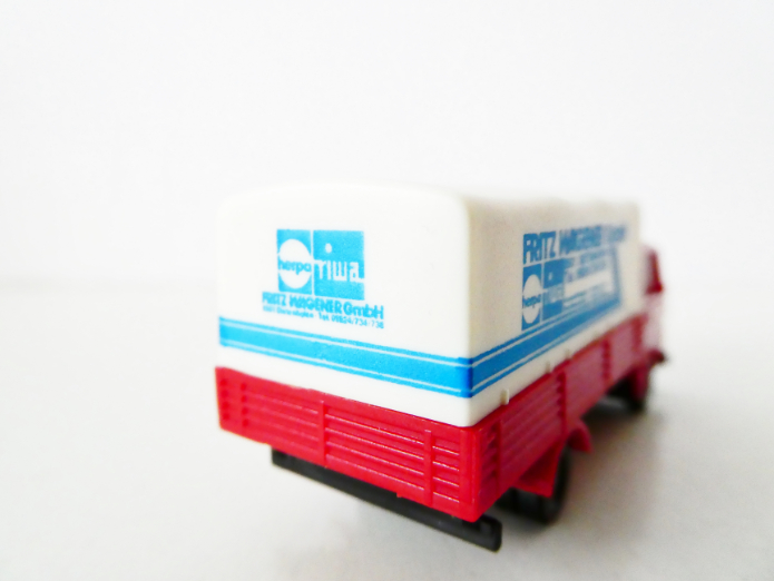 H0 HERPA Nákladní automobil VW LT valník s plachtou Fritz Wagener GmbH TOP STAV