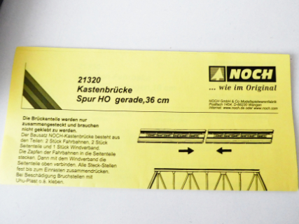 H0 NOCH 21320 Most železniční ocelový - 36 cm ( stavebnice ) PĚKNÝ STAV