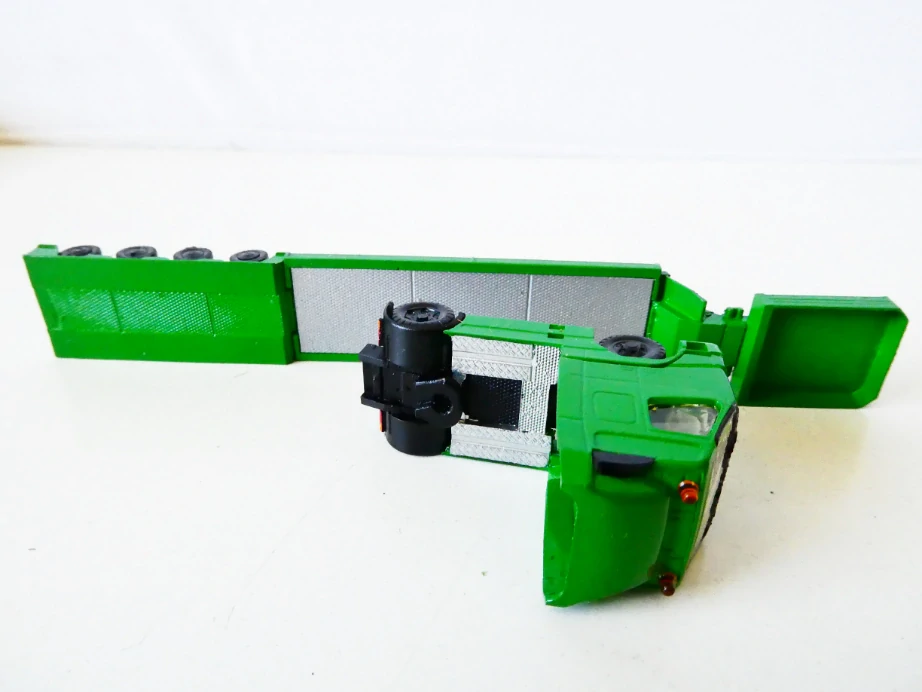 H0 TAM Automodelle Nákladní automobil - zelený tahač s majáky a plošinový návěs TOP STAV NEPOUŽITÉ V KRABIČKÁCH NOVÉ