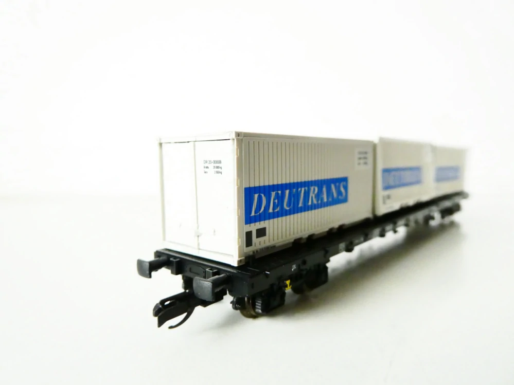 TT TILLIG 15523 Plošinový vůz se třemi kontejnery DEUTRANS 31 50 391 9 650 - 8 TOP STAV nepoužitý v orig. krabičce včetně doplňků
