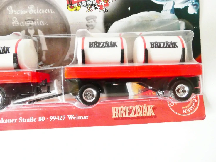 H0 GRELL Nákladní automobil MAN valník s přívěsem Pivovar Březňák s nákladem sudů NOVÉ orig. zabalené
