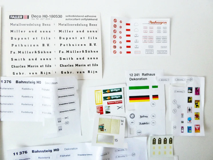 H0 Cedulky, popisky na modelovou železnici