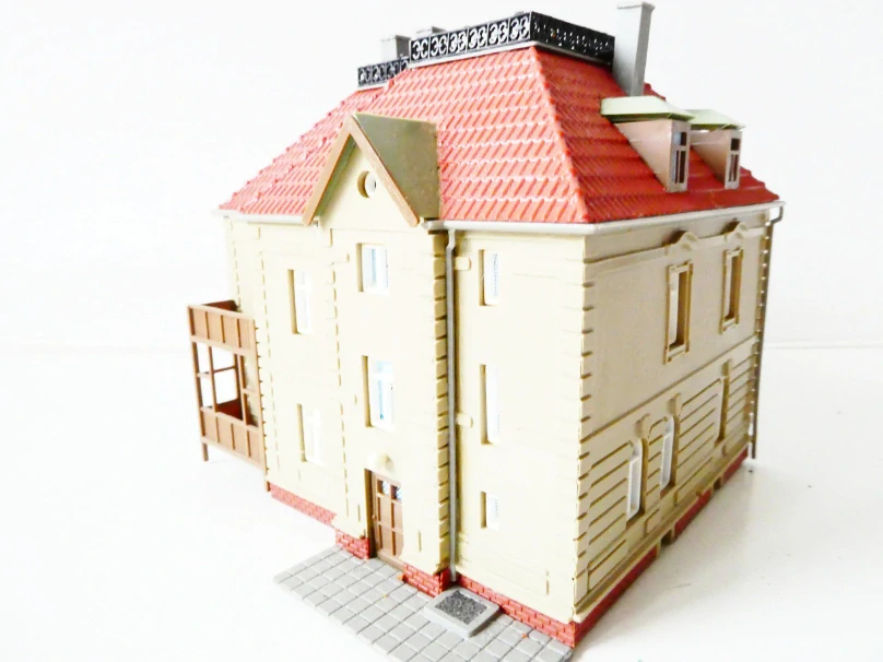 H0 Městský rohový dům s lékárnou PĚKNÝ STAV