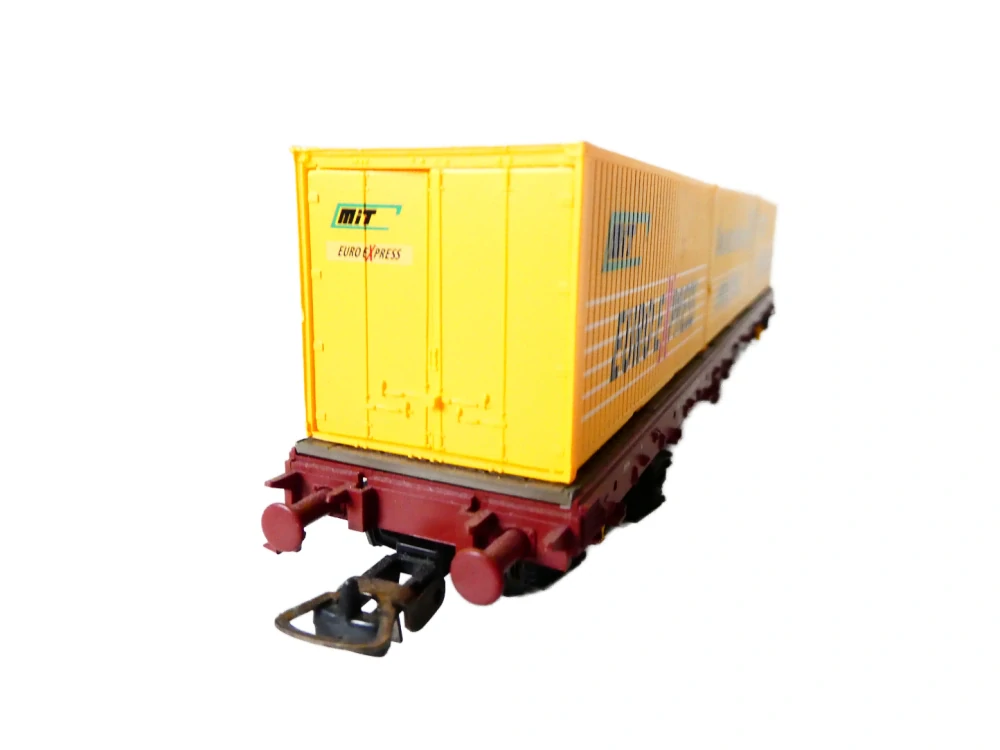 H0 PIKO 95520 Kontejnerový vůz Rgs „Deutsche Post / Euro Express“ FS NOVÝ NEPOUŽITÝ v originální krabičce
