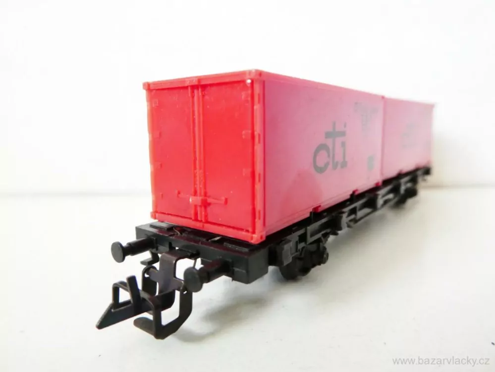 TT ZEUKE Plošinový vůz s kontejnery cti Italia TOP STAV NEPOUŽITÝ v krabičce