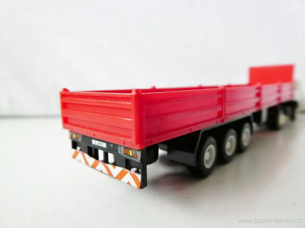 H0 RIETZE Nákladní automobil  s dlouhým přívěsem valník TOP STAV 