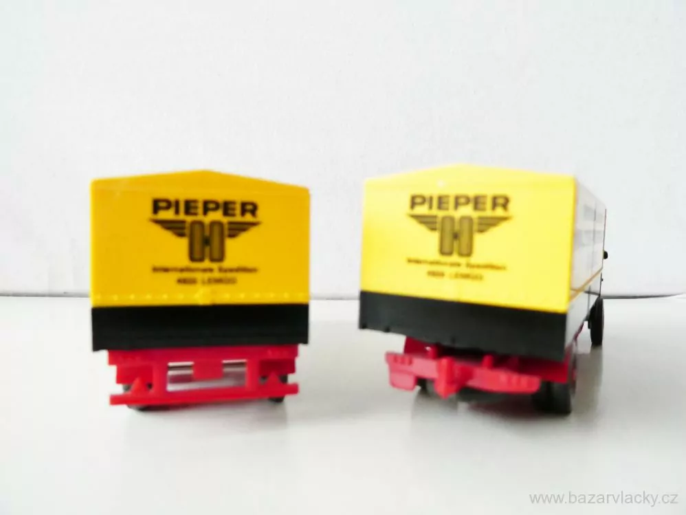 H0 WIKING Nákladní automobil MAN s přívěsem valník plachta WALTER PIEPER KG PĚKNÝ STAV