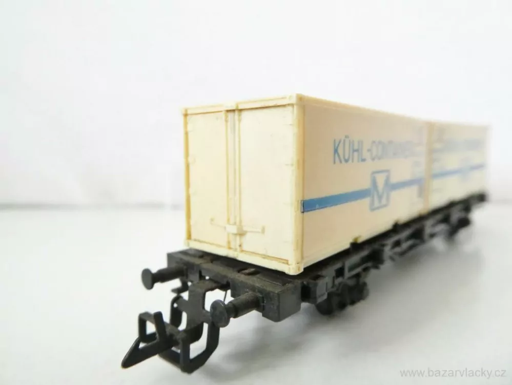 TT ZEUKE Plošinový vůz s kontejnery KÜHL-CONTAINER M s magnety PĚKNÝ STAV