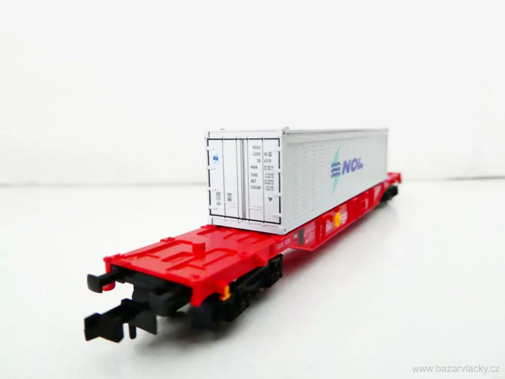 N FLEISCHMANN 8248 K Plošinový kontejnerový vůz Cargo 31 80 455 6 107-9 s kontejnerem NOL DB AG TOP STAV NEPOUŽITÝ v krabičce