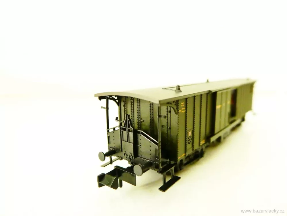 N BRAWA 1873 RARITA!!! Zavazadlový vůz "Amerikaner" Typ PPi 41 s posuvnými vraty a nákladem dřeva a plynových bomb Stuttgart DRG TOP STAV NEPOUŽITÝ v krabičce