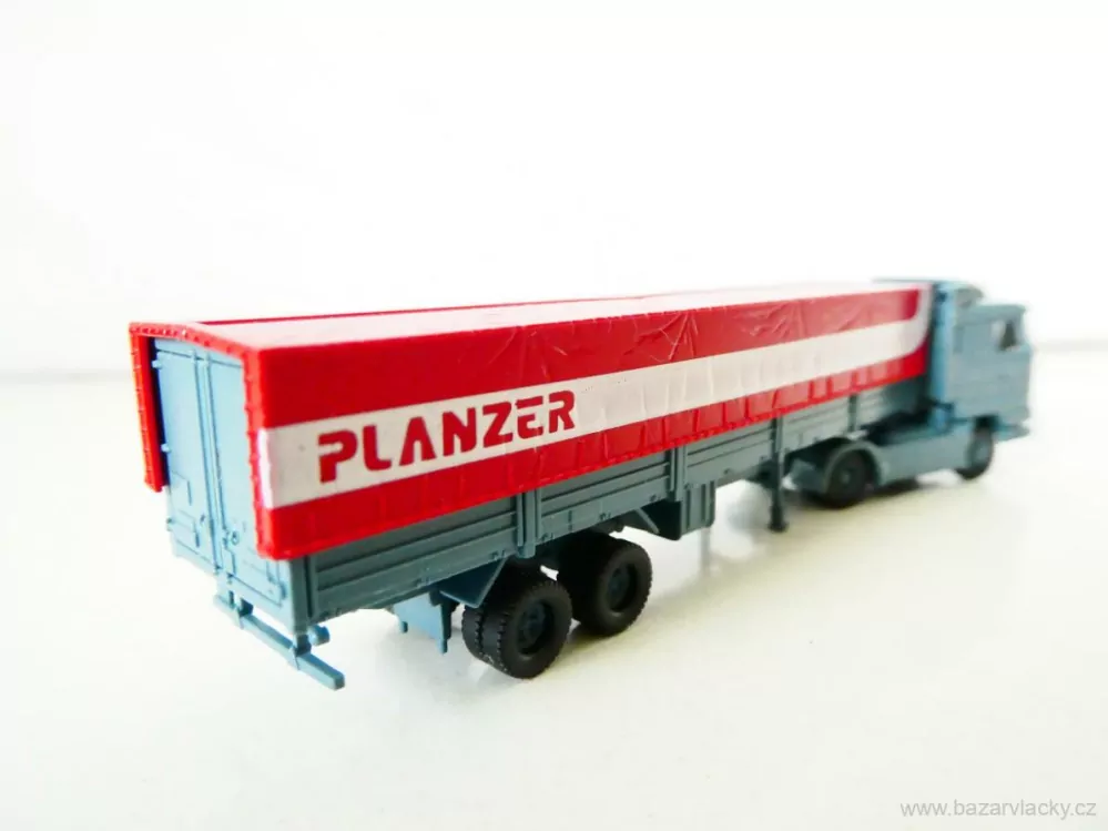 N ROCO 1872 Nákladní automobil SCANIA s plachtovým návěsem PLANZER TOP STAV NEPOUŽITÝ v krabičce