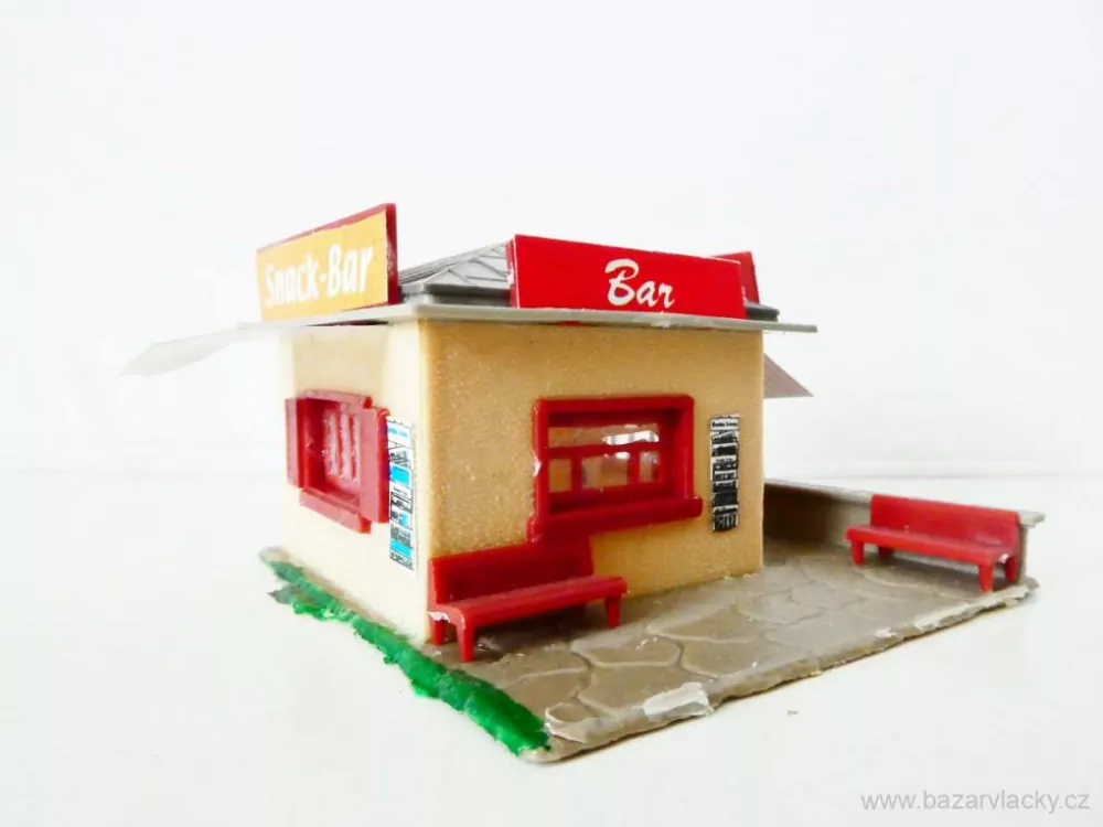 TT/H0 Prodejní stánek - Bar - Snack-Bar s lavičkami