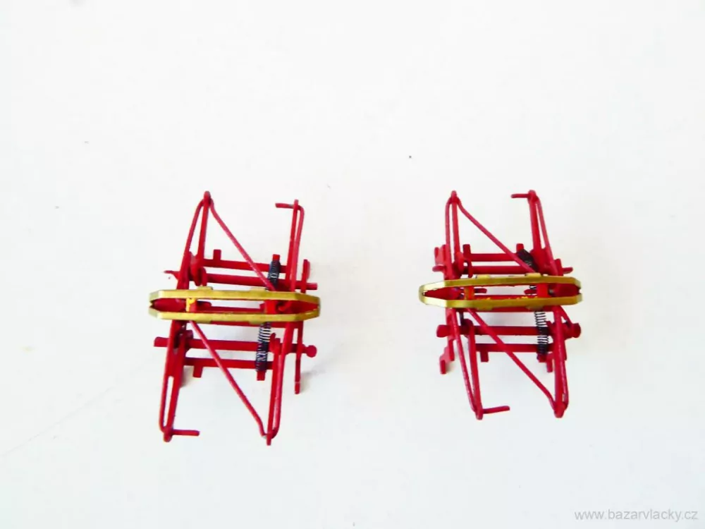 SET 2 ks Náhradní sběrač - pantograf k elektrické lokomotivě červený (2,5 x 1 cm ve složeném stavu)