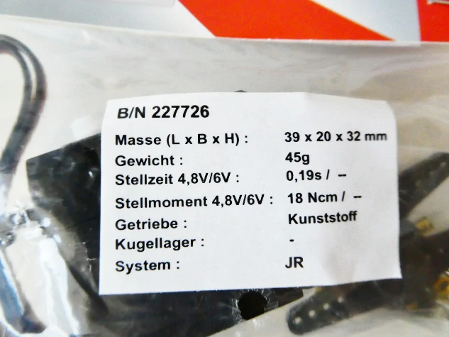 Modelcraft B/N 227726 Top Line Standart SERVO ES030 Řídící technika NOVÉ orig. zabalené