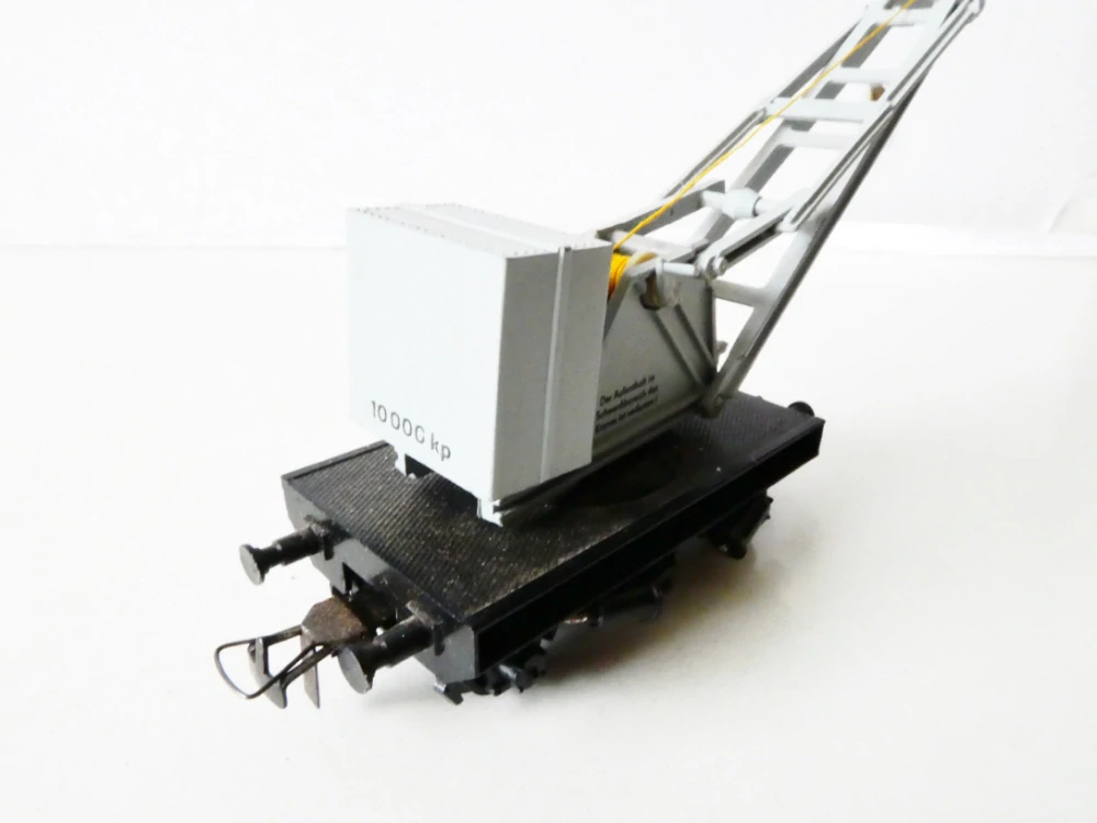 H0 DIETZEL/PIKO Nákladní plošinový vůz s jeřábem 3-osý PĚKNÝ STAV