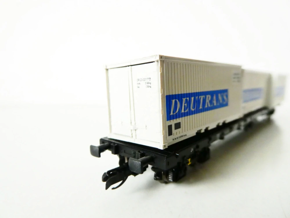 TT TILLIG 15523 Plošinový vůz se třemi kontejnery DEUTRANS 31 50 391 9 650 - 8 TOP STAV nepoužitý v orig. krabičce včetně doplňků