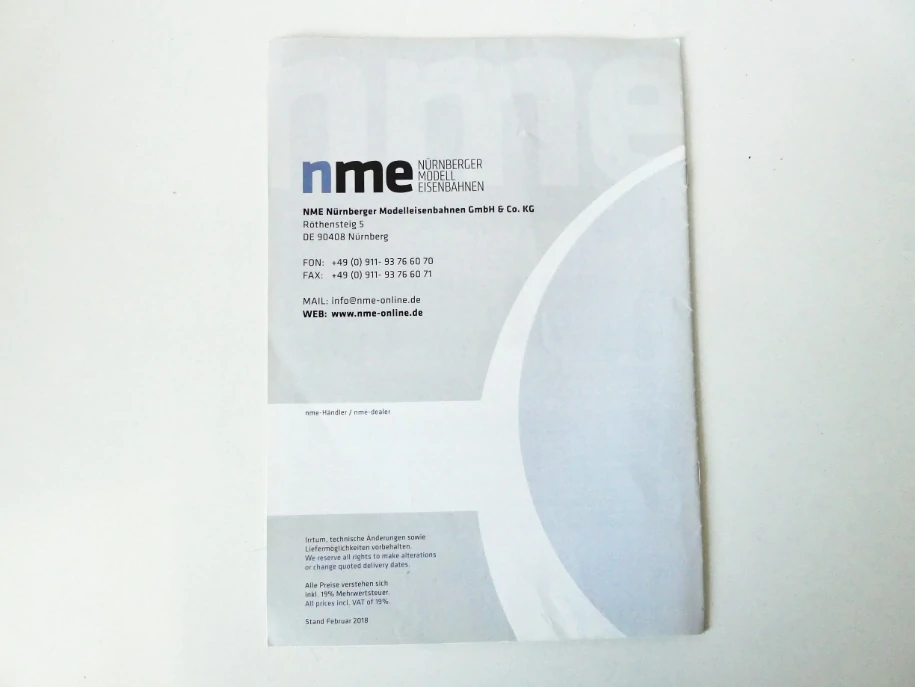 H0/N NME Katalog Novinky 2018 (Nürnberg Modell Eiselbahnen)