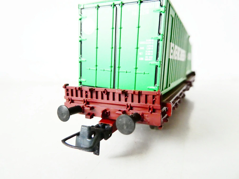 H0 ROCO Plošinový vůz s kontejnery EVERGREEN TOP STAV NEPOUŽITÝ 