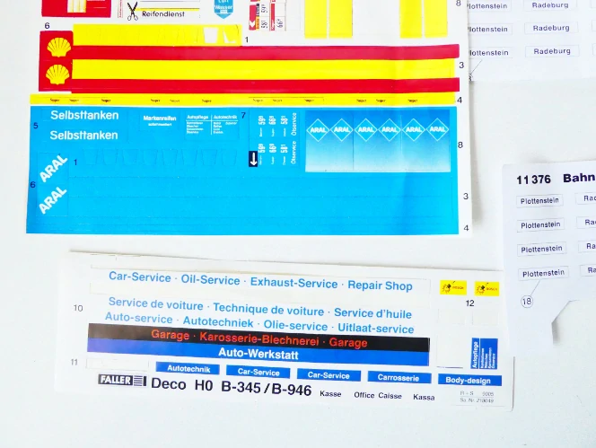 H0 Cedulky, popisky na modelovou železnici