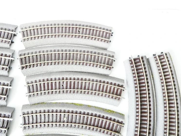 H0 ROCO SET 24 ks Koleje s gumovým podložím (vše, co je na prvních dvou foto, ostatní foto detail)