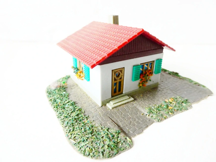 N Rodinný dům s dlažbou a lavičkou