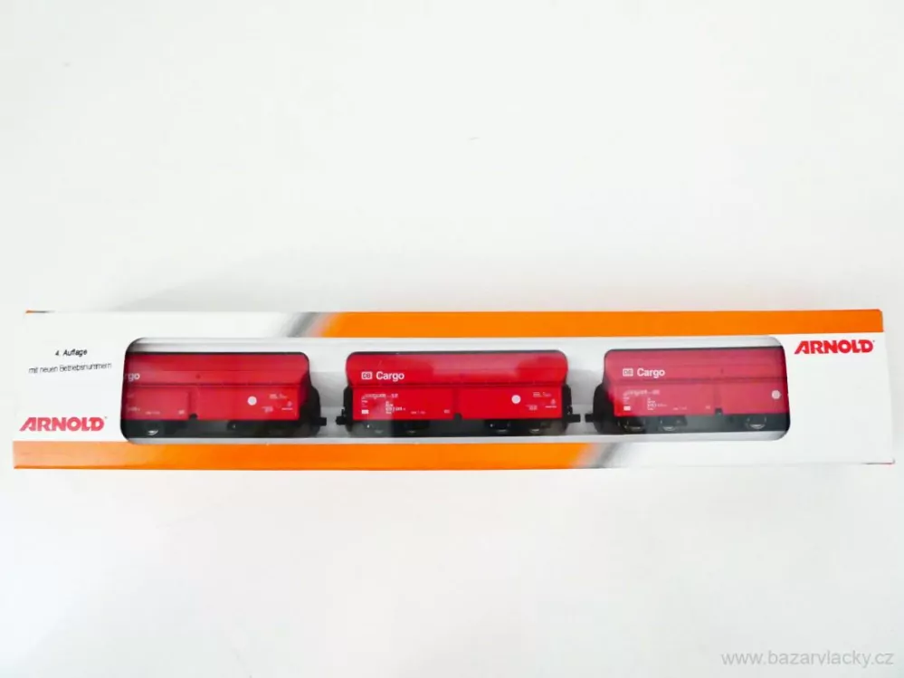N ARNOLD 0314 SET 3 samovýsypné vozy Cargo 82 80 676 2 089-2, 82 80 676 2 089-2, 82 80 676 3 111-3 DB AG TOP STAV NEPOUŽITÉ v krabičce